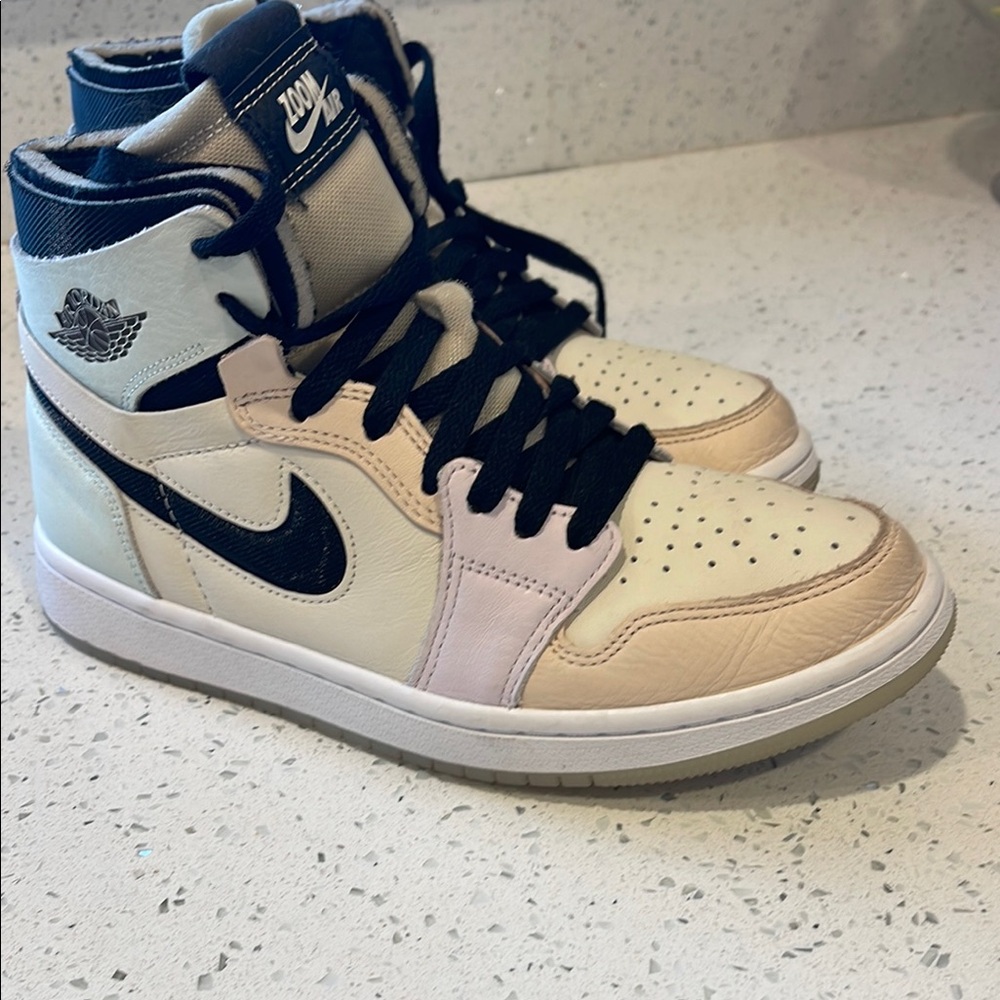 Nike High-Top Sneakers in Cream and Black